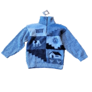 Alpaca Handmade quater zip long sleeves toddler unisex graphic sweater sz5-6 New